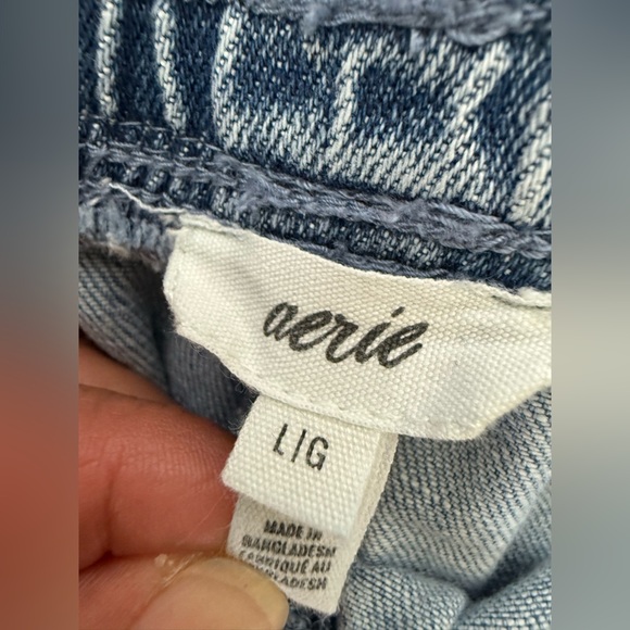 Aerie Y2K Denim Shorts Women’s Large Blue Pull On Chambray Soft Stretch - Picture 7 of 8
